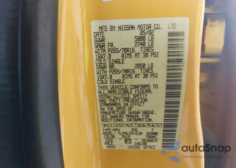 2002 Nissan Xterra Xe from USA, damaged, VIN 5N1ED28TX2C582822